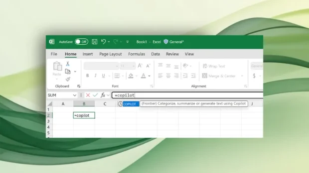 Microsoft Excel Copilot AI μέσα στα κελιά